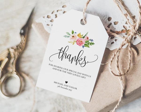 Thank You Tag, Wedding Thank You Tags, Gift Tags, Wedding Favor, Thank You Printable, Wedding Printable, PDF Instant Download #TT004 (PDF)