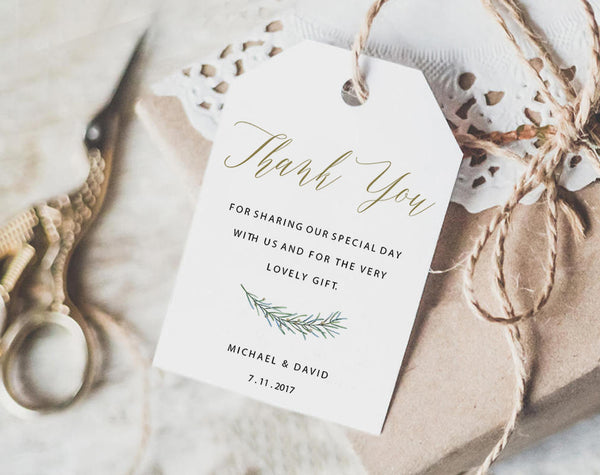 Thank You Tag, Wedding Thank You Tags, Gift Tags, Wedding Favor, Thank You Printable, Wedding Printable, PDF Instant Download #TT005 (PDF)
