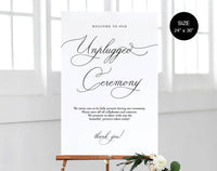 Unplugged Wedding Sign, Unplugged Ceremony Sign, Unplugged Wedding, Unplugged Sign, Wedding Unplugged, PDF Instant Download #WC014 (PDF)