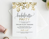 Gold Glitter Bachelorette Party Invite, Bachelorette Party Invitation, Bachelorette Printable Template, PDF Instant Download #BPI001 (PDF)