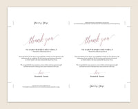 Rose Gold Wedding Thank You Cards Template, Printable Thank You Card Template, Editable Thank You Card, Thank You Note #TT015 (PDF)