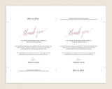 Rose Gold Wedding Thank You Cards Template, Printable Thank You Card Template, Editable Thank You Card, Thank You Note #TT015 (PDF)