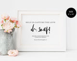 Oh Snap Wedding Sign, Oh Snap Sign, Wedding Hashtag Sign, Hashtag Sign, Reception Sign, Wedding Sign, Instant Download #WS036 (PDF)