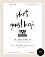 Photo Guest Book Sign, Photo Guest Book Wedding Sign, Printable Photo Guest Book Sign, Wedding Printable Sign, Instant Download #WS037 (PDF)