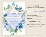 Wedding Invitation Template, Invitation Set Template, Editable Wedding Invite Template, Vintage Wedding Invitation Printable #WIS018 (PDF)