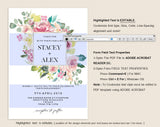 Wedding Invitation Template, Editable Wedding Invite, Vintage Wedding Invitation Printable, Invitation, PDF Instant Download #WI002 (PDF)
