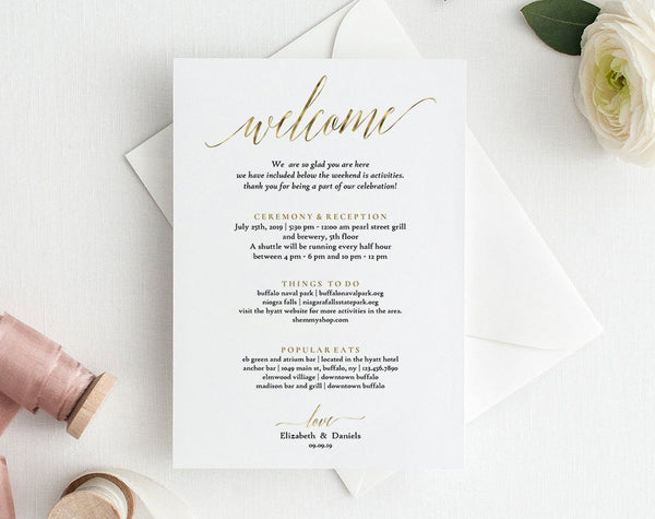 Gold Wedding Thank You Cards Template, Printable Thank You Card Template, Editable Thank You Card, Thank You Note Template #TT016 (PDF)