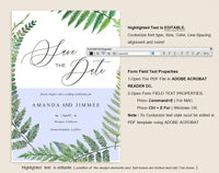 Greenery Save the Date Template, Blush Save the Date, Rustic Save the Date, Blush Wedding, Wedding Printable, Instant Download #SD012 (PDF)