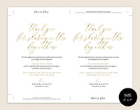 Gold In lieu of wedding favors Sign, Wedding Donation Sign, Charity Printable, Thank you donation printable, Instant Download #WS040 (PDF)