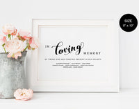In Loving Memory Wedding Sign Template DIY Wedding Sign Template PDF Wedding Sign Wedding Memory Sign Wedding In Honor Template #WS047 (PDF)