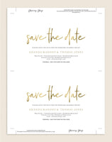 Gold Save the Date Postcard Template, Blush Save the Date, Rustic Save the Date, Blush Wedding, Wedding Printable Template #SD010 (PDF)
