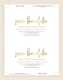 Gold Save the Date Postcard Template, Blush Save the Date, Rustic Save the Date, Blush Wedding, Wedding Printable Template #SD010 (PDF)