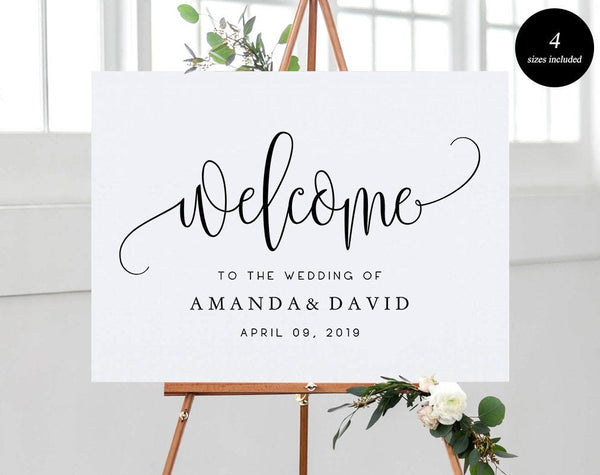 Welcome Wedding Sign, Welcome Wedding Printable, Welcome Sign Printable, Template, PDF Instant Download #WS002 (PDF)