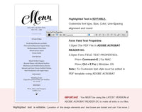 Greenery  Wedding Menu Printable Template, Printable Menu, Menu Template, Dinner Menu Printable, PDF Instant Download #WM013 (PDF)