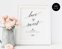 Love is Sweet Sign, Dessert Table Sign, Take a Treat Sign, Wedding Printable, Wedding Sign, Candy Bar Sign, Instant Download #WS007 (PDF)