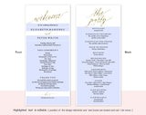 Gold Wedding Program Printable Template, Printable Program, Program Template, Wedding Printable, PDF Instant Download #P005 (PDF)