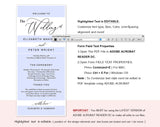 Wedding Program Printable Template, Printable Program, Program Template, Wedding Printable, Wedding Template, Instant Download #P004 (PDF)