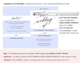 Folded Wedding Program Template, Folded Wedding Program Printable, Program Template, PDF Instant Download #P016 (PDF)