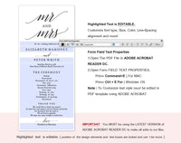 Wedding Program Printable Template, Printable Program, Wedding Printable, Wedding Template, PDF Instant Download #P024 (PDF)