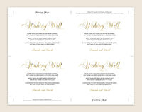 Gold Well Wishes, Wedding Advice Cards, Well Wishes Card, Well Wishes for Baby, Wedding Advice Template, PDF Instant Download #WW002 (PDF)