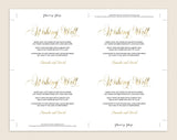 Gold Well Wishes, Wedding Advice Cards, Well Wishes Card, Well Wishes for Baby, Wedding Advice Template, PDF Instant Download #WW002 (PDF)