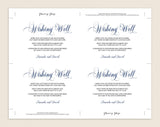 Navy Blue Well Wishes, Wedding Advice Cards, Well Wishes Card, Well Wishes for Baby, Wedding Advice Template, Instant Download #WW003 (PDF)