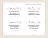 Rose Gold Well Wishes, Wedding Advice Cards, Well Wishes Card, Well Wishes for Baby, Wedding Advice Template, Instant Download #WW004 (PDF)