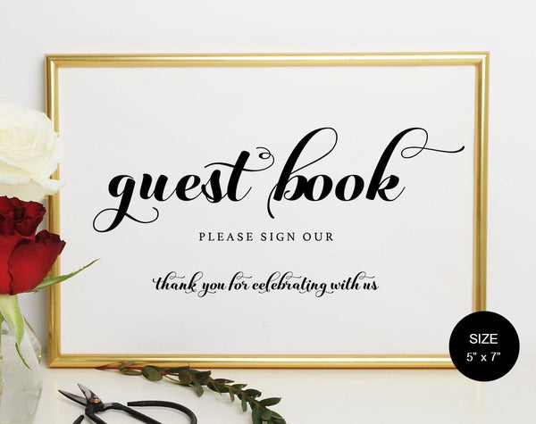 Guestbook Sign Template, Wedding Guestbook Sign, Please Sign Our Guest Book, Guestbook Sign, Printable, PDF Instant Download #WS041 (PDF)