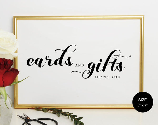 Card and Gifts Sign, Gift Table Sign, Cards and Gifts Printable, Wedding Printable, Wedding Sign, Template, Instant Download #WS044 (PDF)