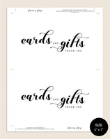 Card and Gifts Sign, Gift Table Sign, Cards and Gifts Printable, Wedding Printable, Wedding Sign, Template, Instant Download #WS044 (PDF)