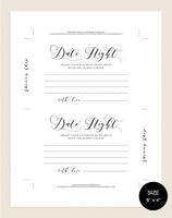 Date Night Ideas Card, Date Night Card, Wedding Advice Card, Wedding Advice Printable, Marriage Advice, PDF Instant Download #A011 (PDF)