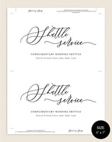 Shuttle Service Sign, Shuttle Service Printable, Wedding Sign, Wedding Printable, Wedding Shuttle Sign, PDF Instant Download #WS017 (PDF)