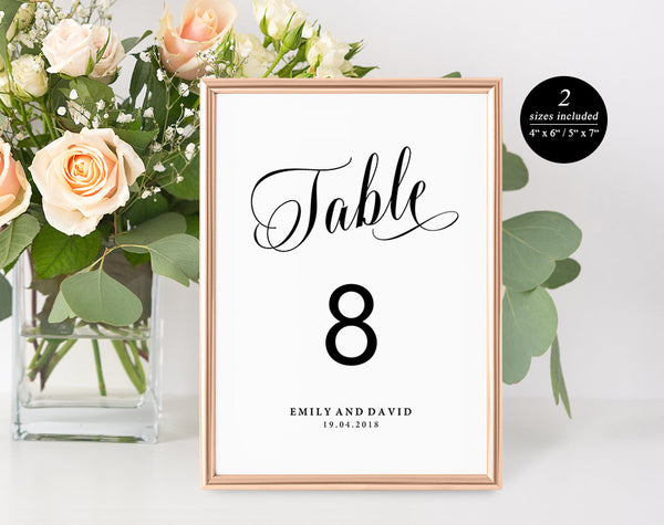 Wedding Table Numbers, Printable Table Numbers, Rustic Table Numbers, Table Numbers Wedding, PDF Instant Download #TN001 (PDF)