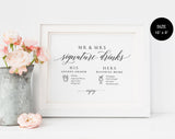 Signature Drinks Printable, Signature Drinks Sign, Signature Cocktails, Bar Sign, Wedding Printable, Sign, Instant Download #WS054 (PDF)