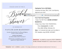 Bridal Shower Invitation, Bridal Shower Wedding Printable, Wedding Shower Template, Shower Invite, PDF Instant Download #BSI017 (PDF)