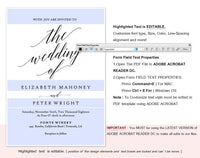 Wedding Invitation Template, Editable Wedding Invite Template, Vintage Wedding Invitation Printable Template, Instant Download #WI005 (PDF)