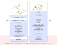 Gold Wedding Program Printable Template, Printable Program, Program Template, Wedding Printable Template, PDF Instant Download #P001 (PDF)