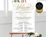 Gold Welcome Wedding Sign, Welcome Wedding Printable, Welcome Sign Printable, Template, PDF Instant Download #WC003 (PDF)