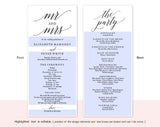 Wedding Program Printable Template, Printable Program, Wedding Printable, Wedding Template, PDF Instant Download #P024 (PDF)