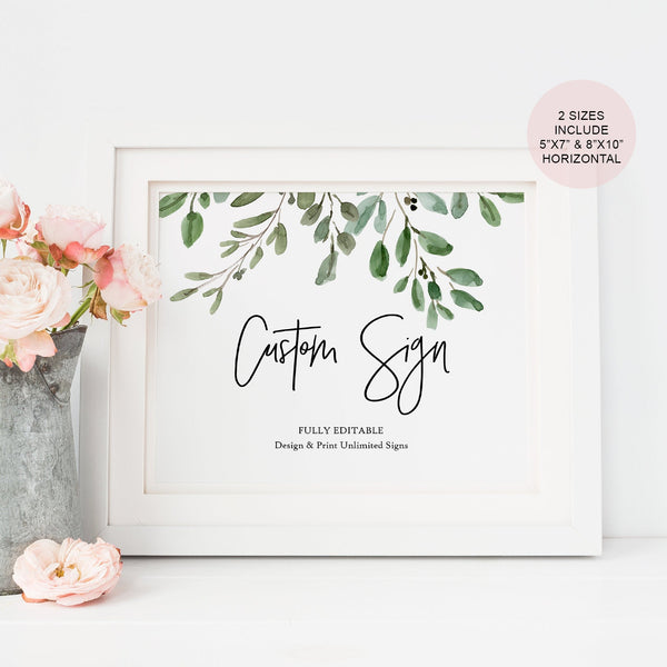 Online Editable Custom Sign, Custom Wedding Sign, Cards and Gifts Printable, Wedding Printable, Wedding Sign Template, PDF JPG PNG #WS011