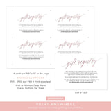 Online Rose Gold Wedding Card Templates, Accommodations, Details, Directions, Gift Registry, Reception, Online Template, PDF JPEG PNG #EC011