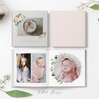12x12 Baby Photo Book Template, New Newborn Photo Book Album, Photography, Photoshop, Flower Girl, PSD, Instant Download #A001-PSD