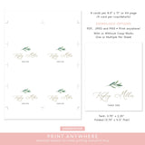 Online Greenery Place Card Template, Wedding Place Card Printable, Place Card Template, Wedding Printable Template, PDF JPEG PNG #PC021
