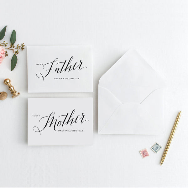 Online Wedding Day Card Template, Wedding Card to Your Mother and Father, To My Parents of the Bride Groom Cards, PDF JPEG PNG #WC002