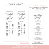 Online Wedding Timeline Program Printable Template, Printable Program, Wedding Printable, Wedding Online Template, PDF JPG PNG #P018
