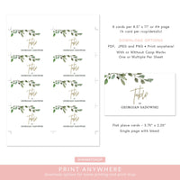 Online Olive Place Card Template, Wedding Place Card Printable, Place Card Template, Wedding Printable Template, PDF JPEG PNG #PC015
